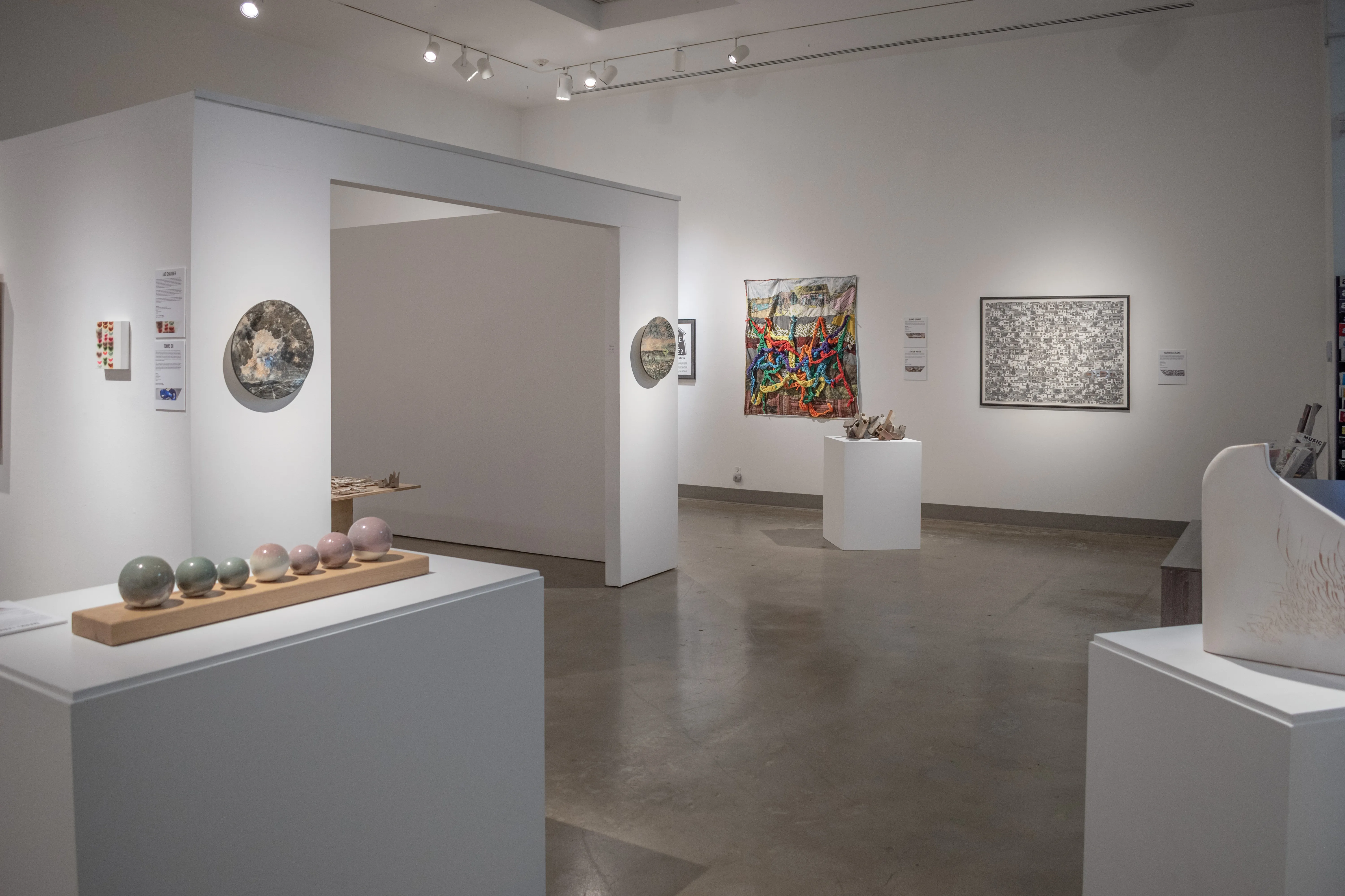 Installation View, West Gallery, Ink & Clay 46 Exhibition, August 26, 2024 to November 14, 2024